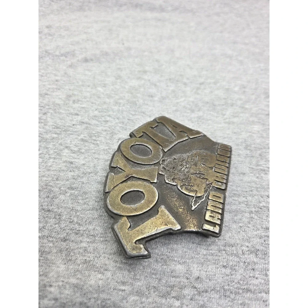Rare Vintage Antique Solid Brass Toyota Land Cruiser Heavy Belt Buckle Mens